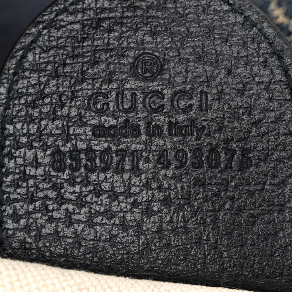 Denim GG Monogram Web Large Giglio Tote Blue