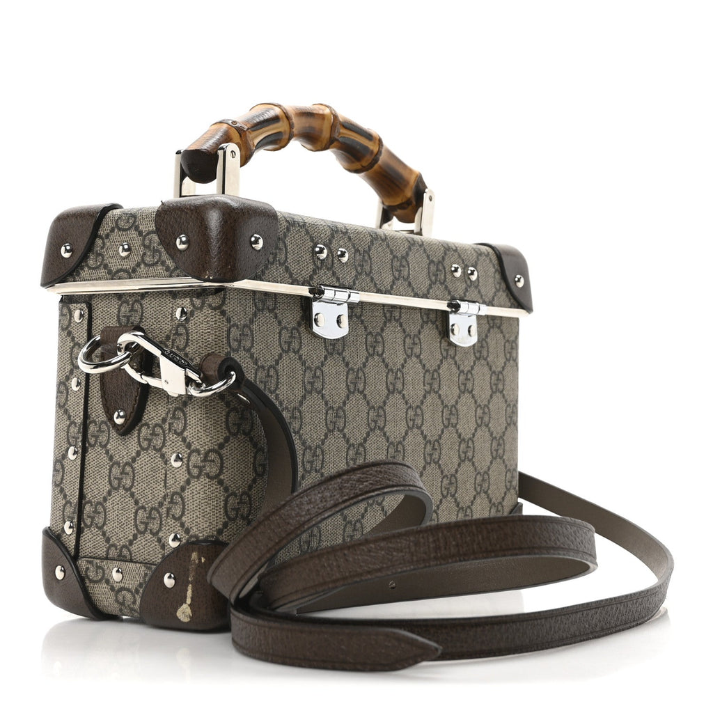 GG Supreme Monogram Globe-Trotter Beauty Case Brown