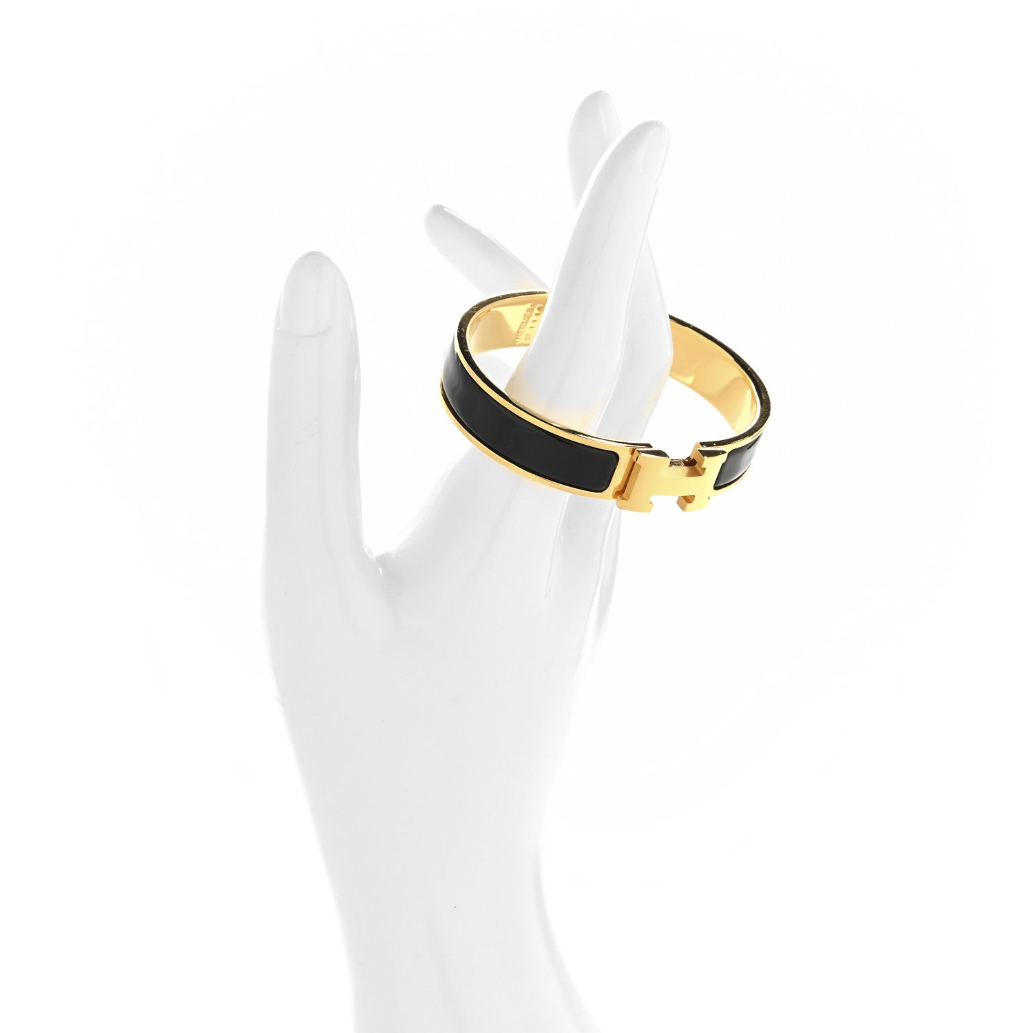 Enamel Narrow Clic Clac H Bracelet PM Black