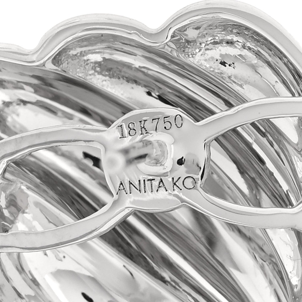 18K White Gold Croissant Earrings