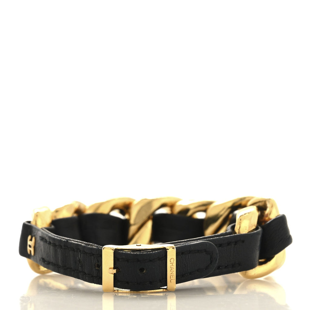 Lambskin Chain Bracelet Black