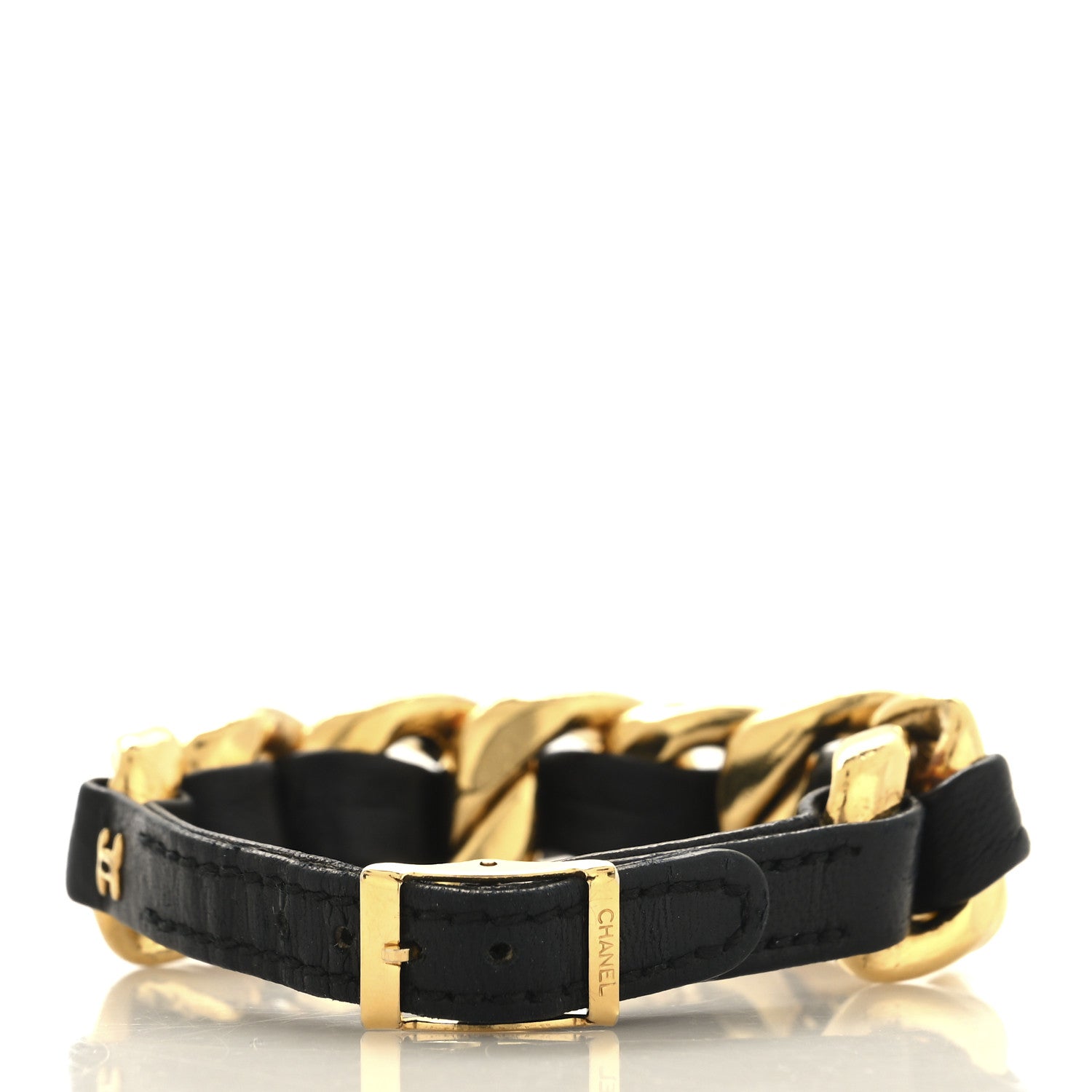 Lambskin Chain Bracelet Black
