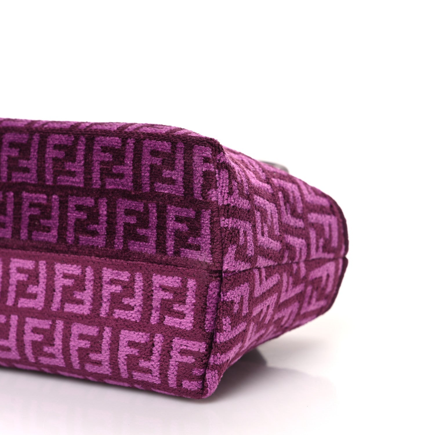 Chenille Vitello Micro FF Mini By The Way Top Handle Boston Bag Rosso Roma