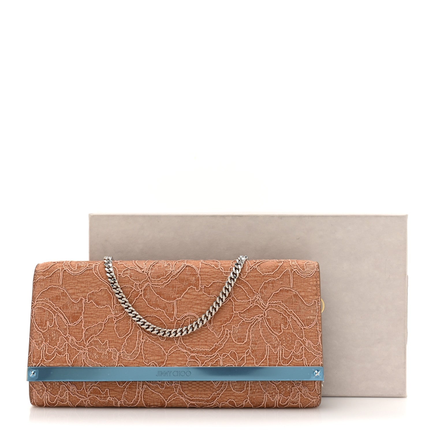 Lace Milla Wallet on Chain Powder Pink