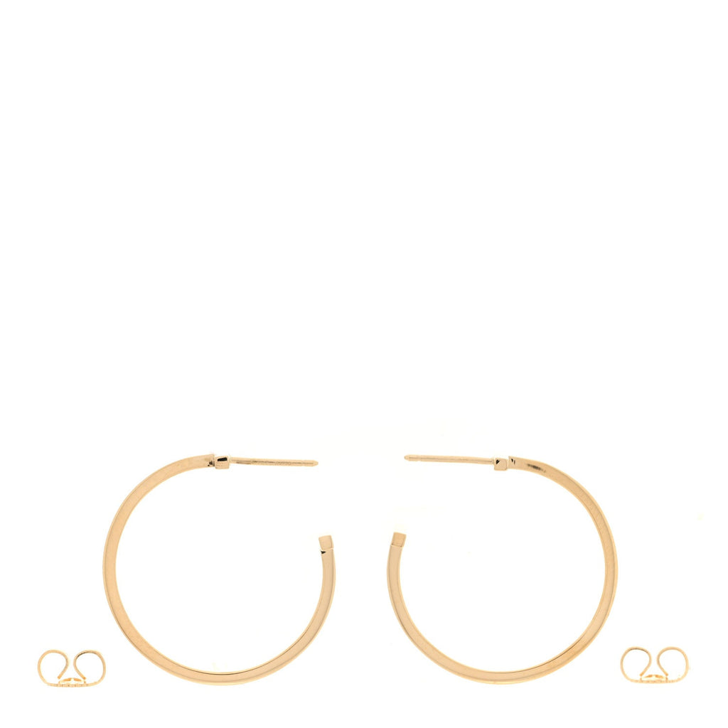 18K Yellow Gold Medium T Wire Hoop Earrings
