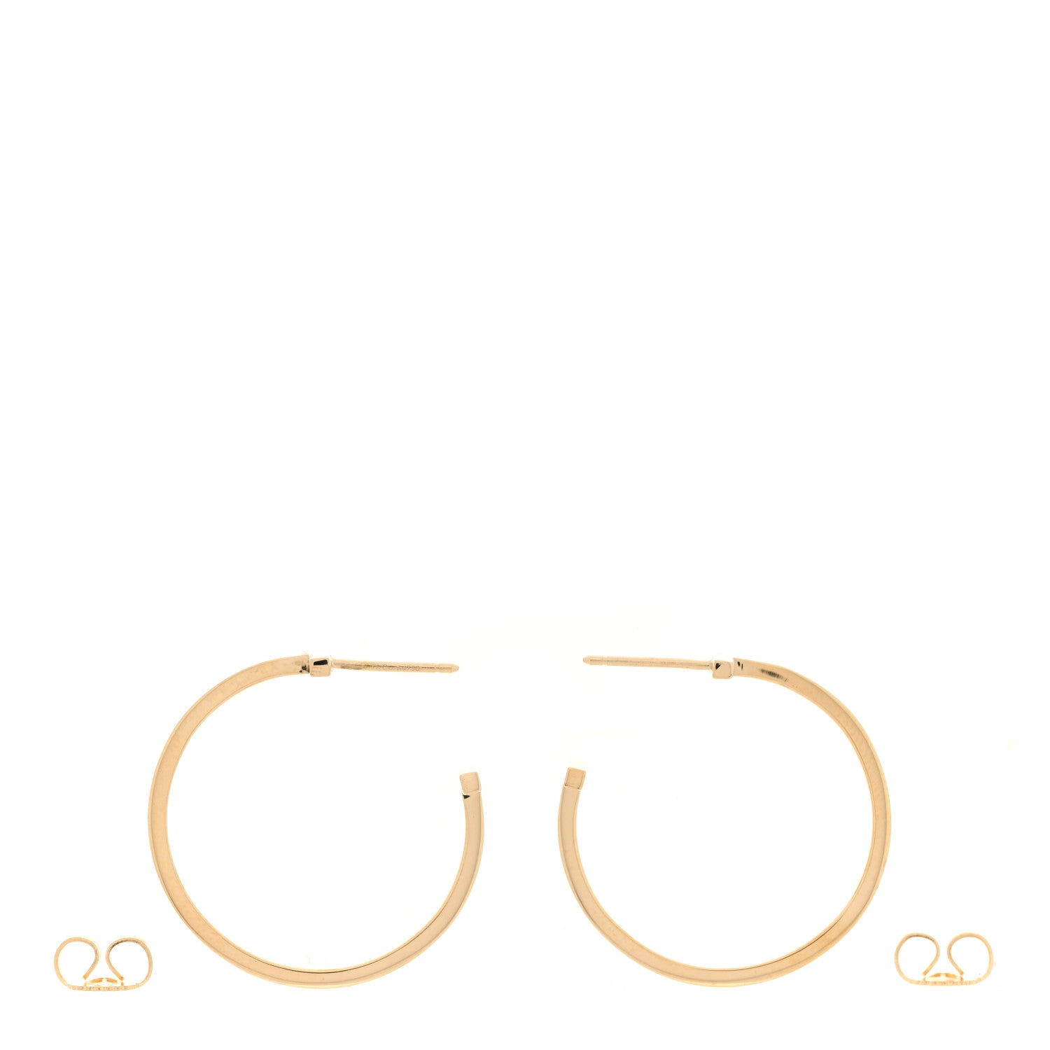 18K Yellow Gold Medium T Wire Hoop Earrings