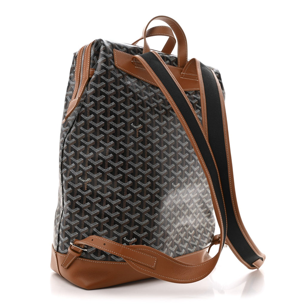 Goyardine Calfskin Cisalpin Backpack Black Gold