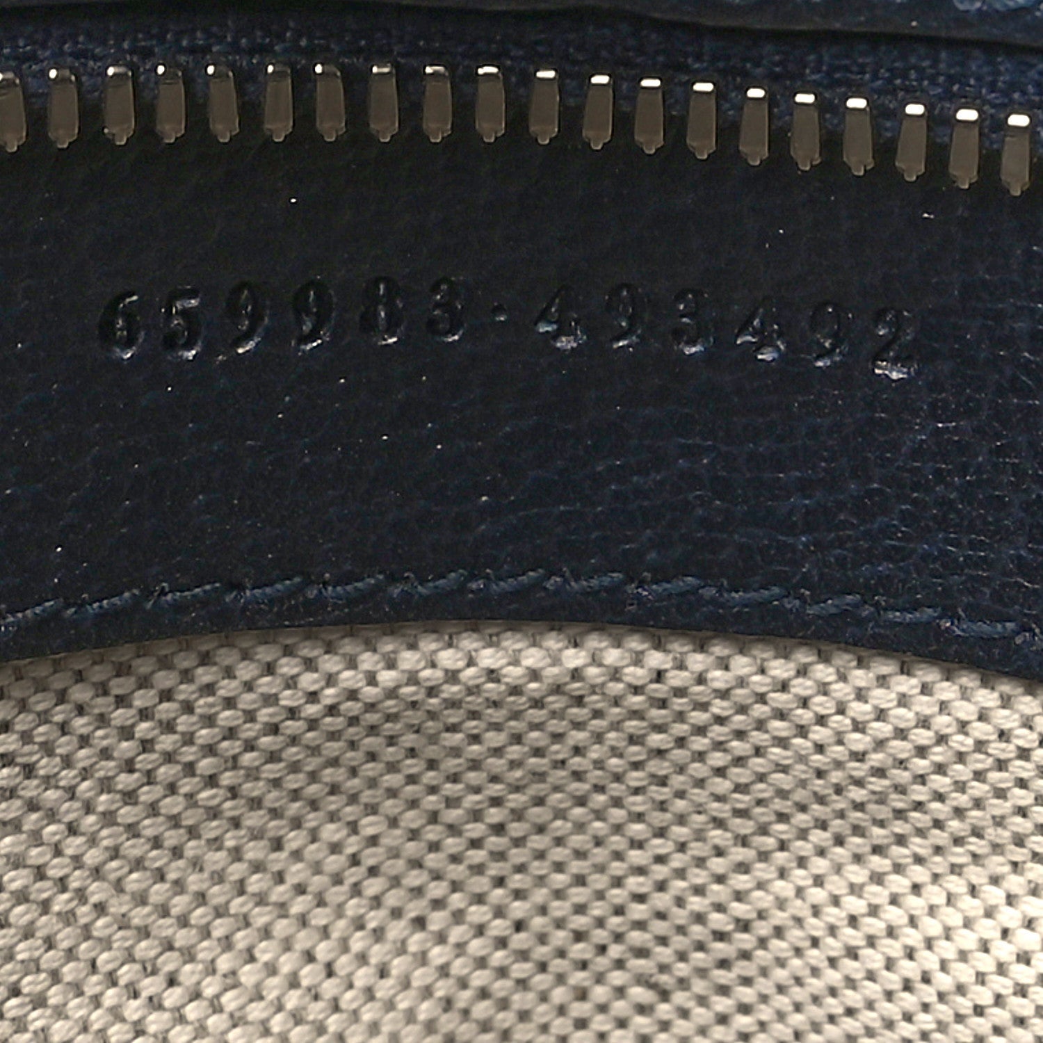 GG Supreme Monogram Textured Dollar Calfskin Small Retro Interlocking G Tote Bag Beige Blue