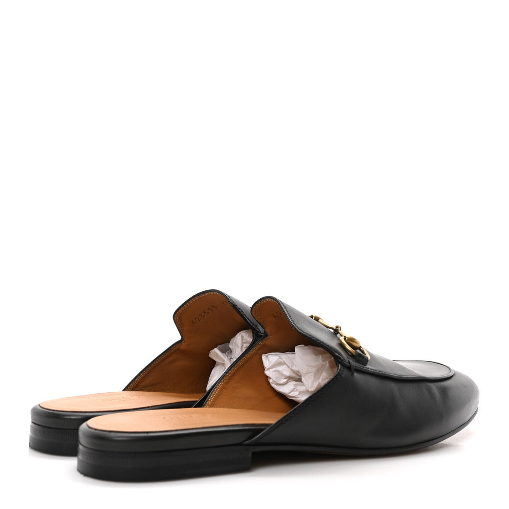 Calfskin Womens Princetown Slippers 39 Black