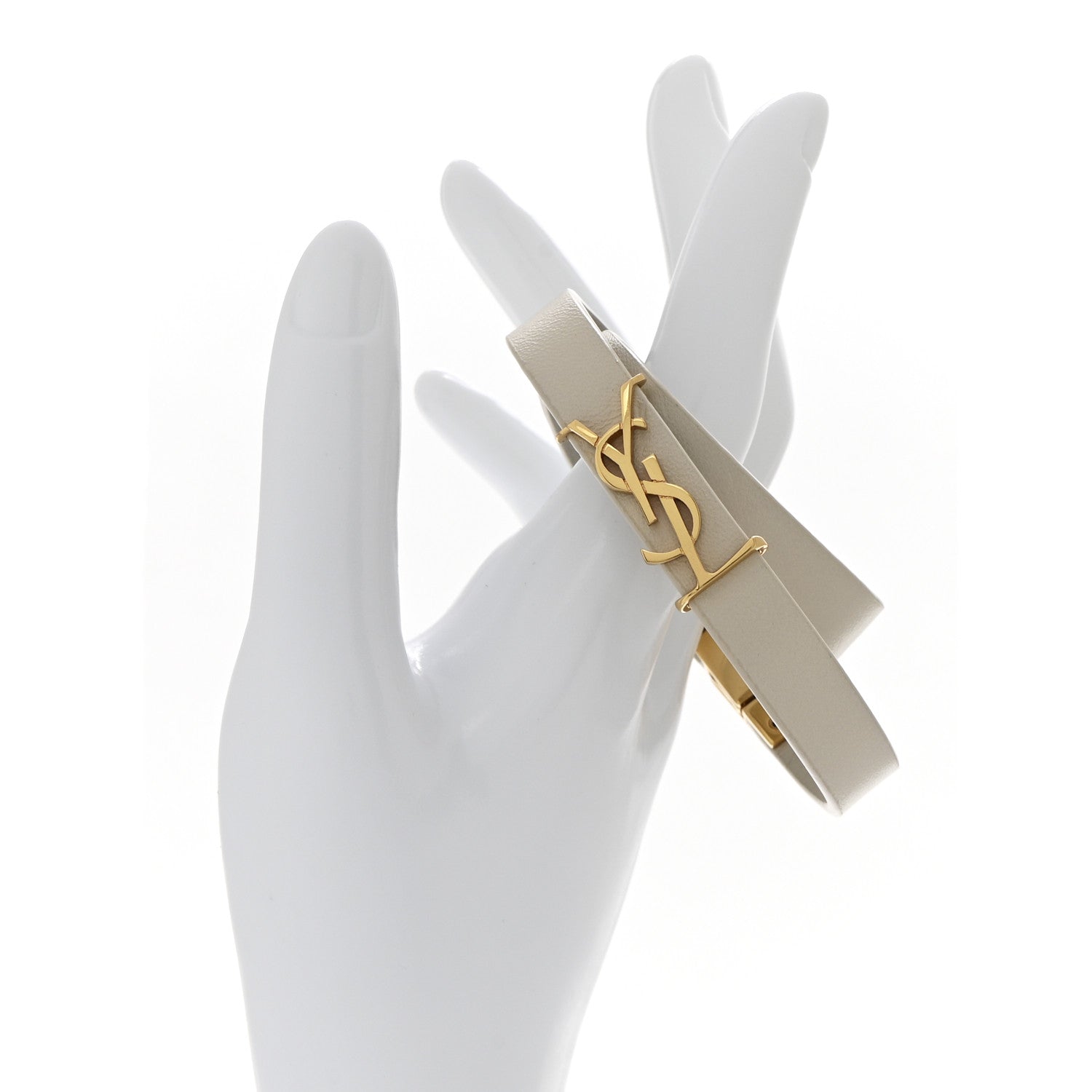 Calfskin Opyum Double Wrap Bracelet Crema Soft