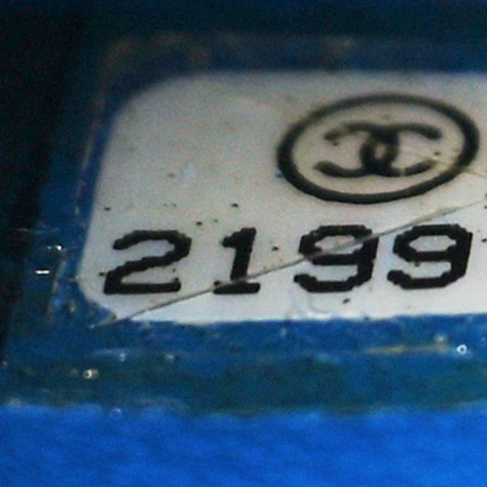 Lambskin Chevron Quilted Mini Square Flap Blue