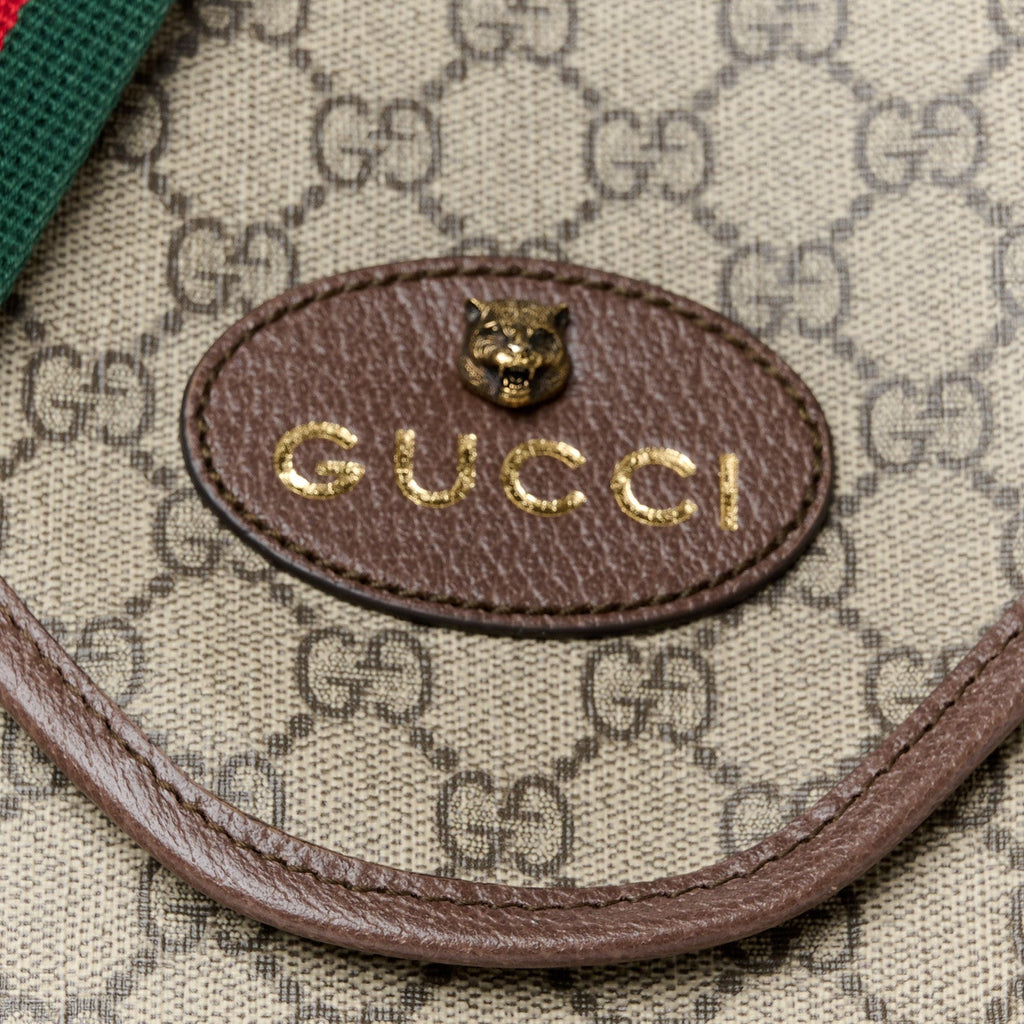 GG Supreme Monogram Web Medium Neo Vintage Flap Messenger Bag Beige New Acero