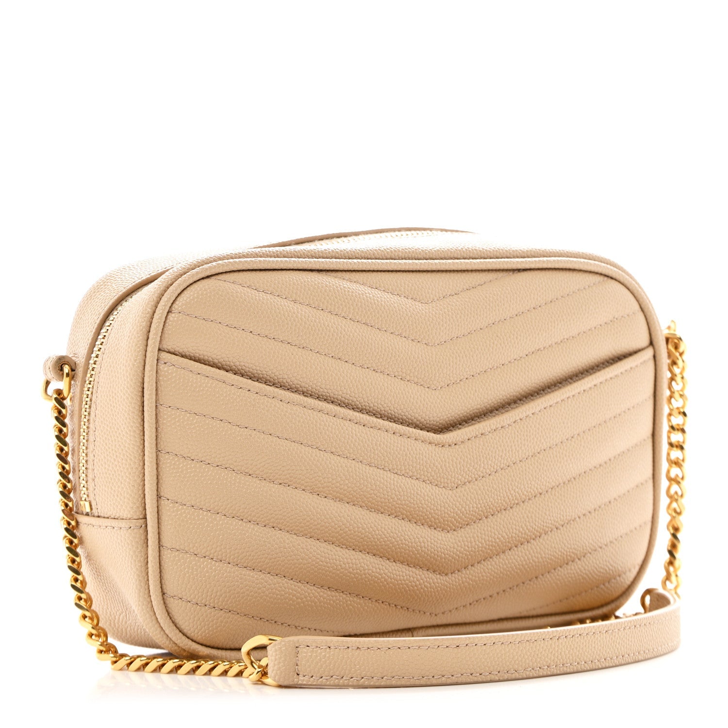 Grain De Poudre Matelasse Monogram Mini Lou Camera Bag Dark Beige