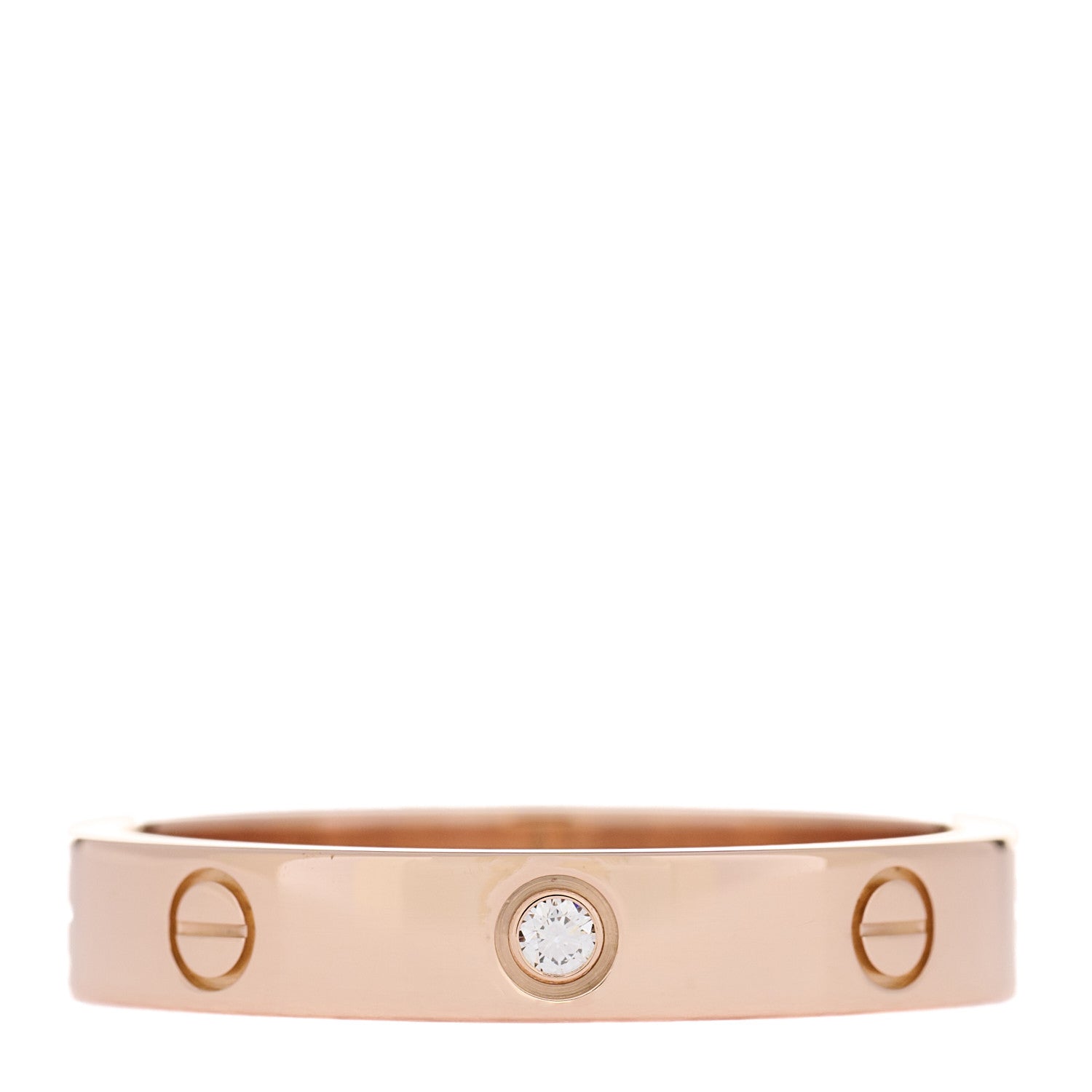 18K Pink Gold Diamond 4mm LOVE Wedding Band Ring 63 10.25