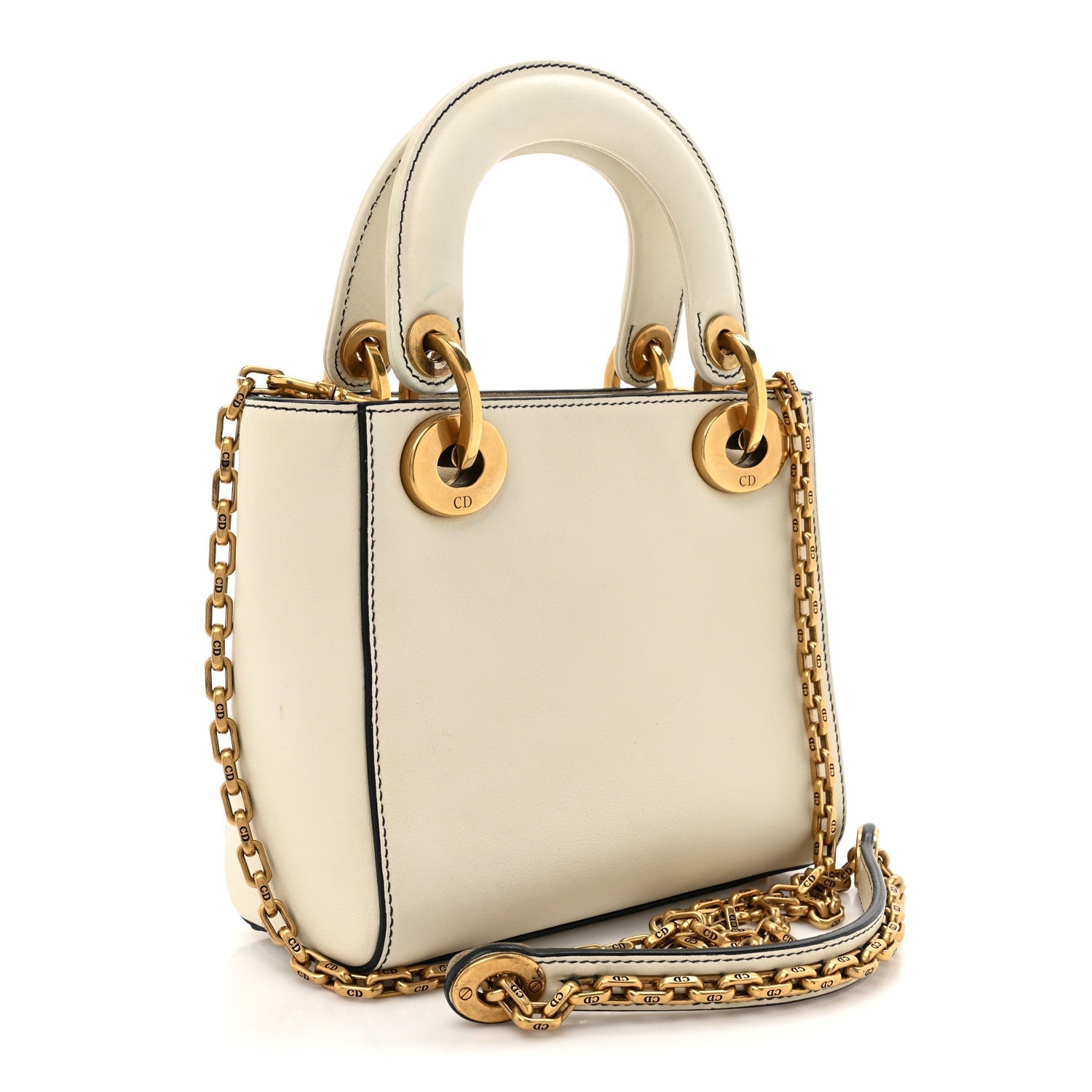 Calfskin Niki De Saint Phalle Heart Mini Supple Lady Dior Off White