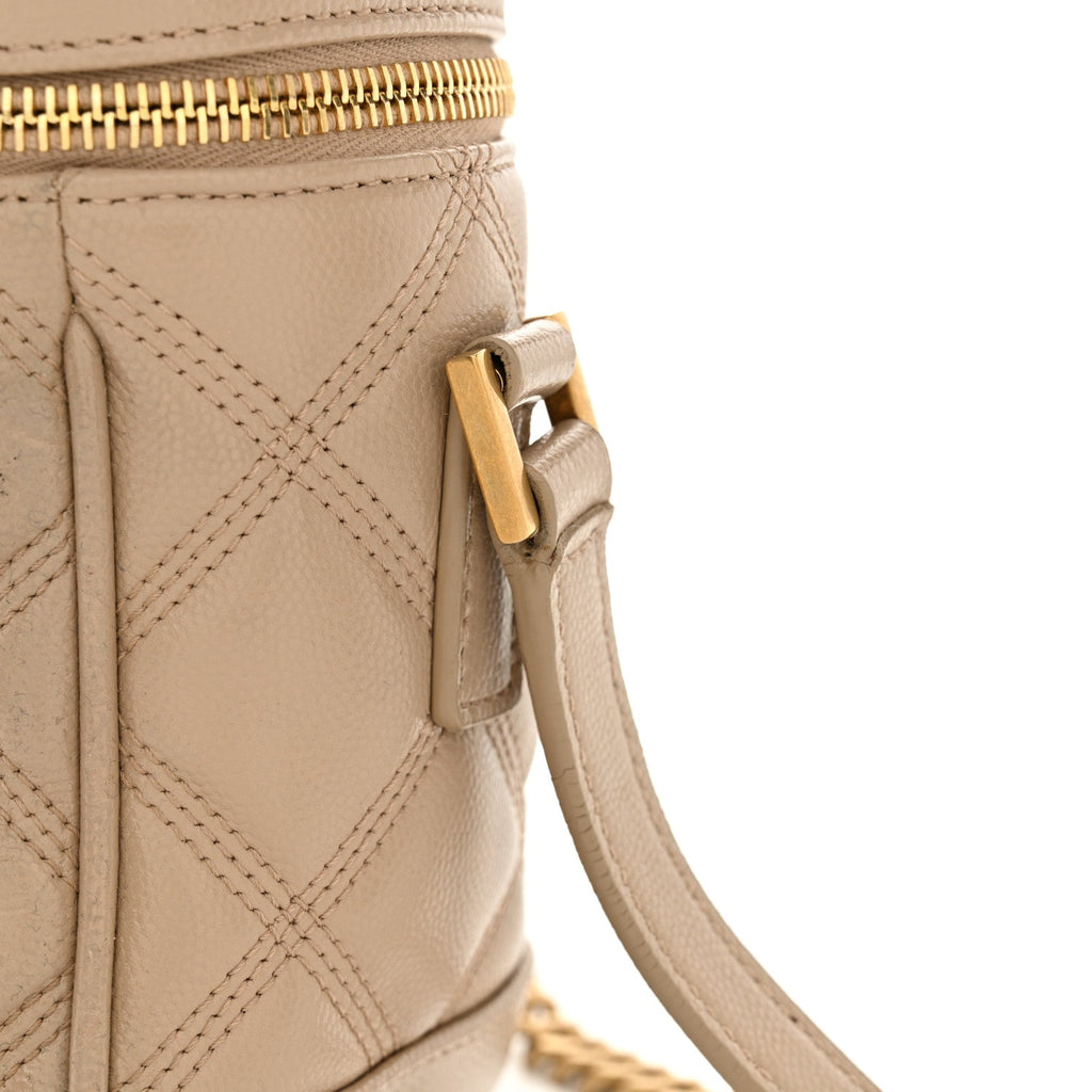 Grain de Poudre Quilted 80's Vanity Bag Dark Beige