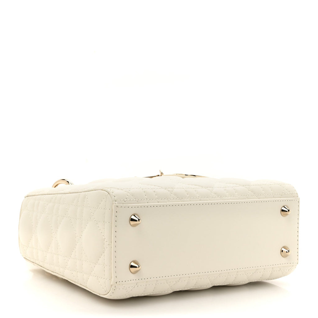 Lambskin Cannage Small Lady Dior White