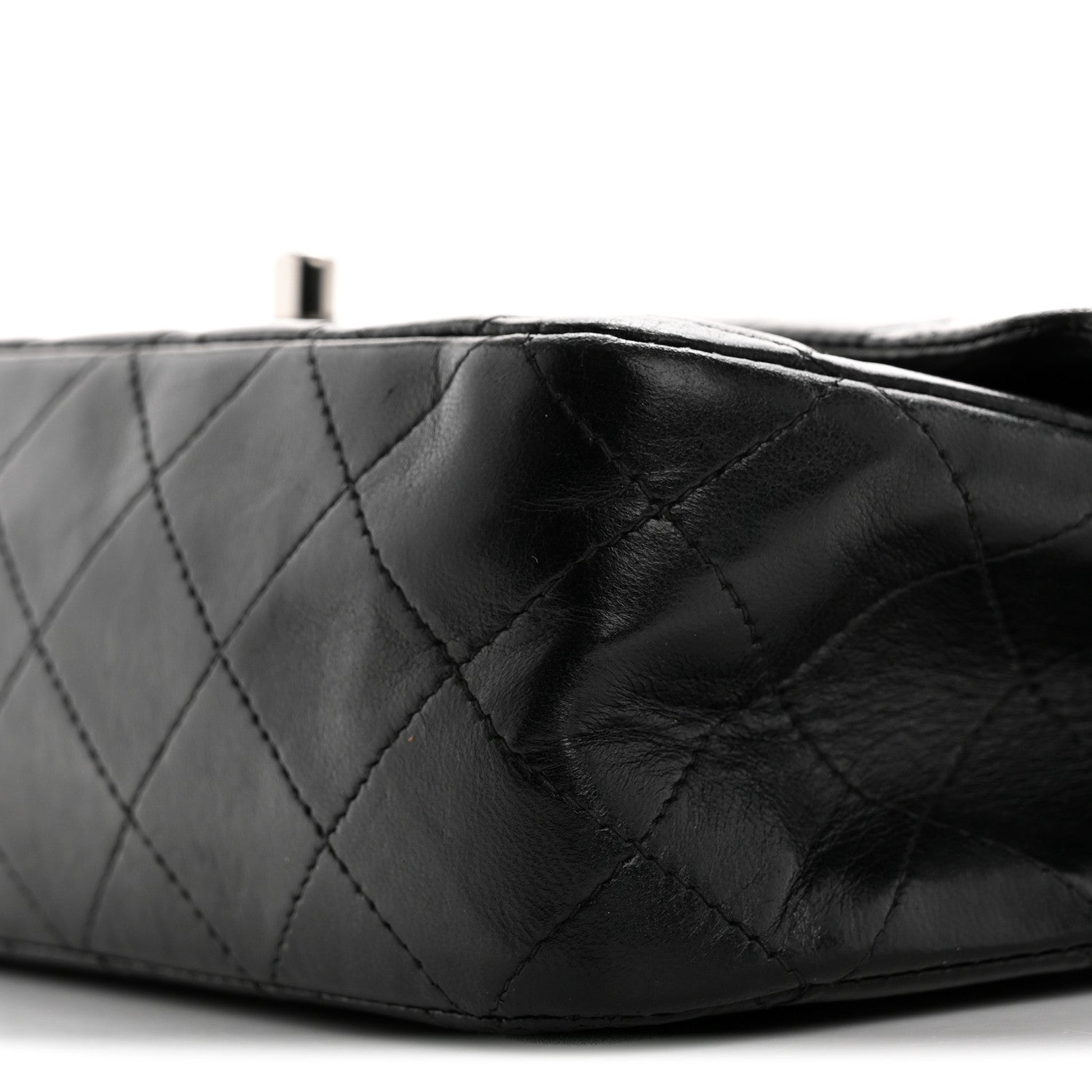 Lambskin Quilted Medium Double Flap Black