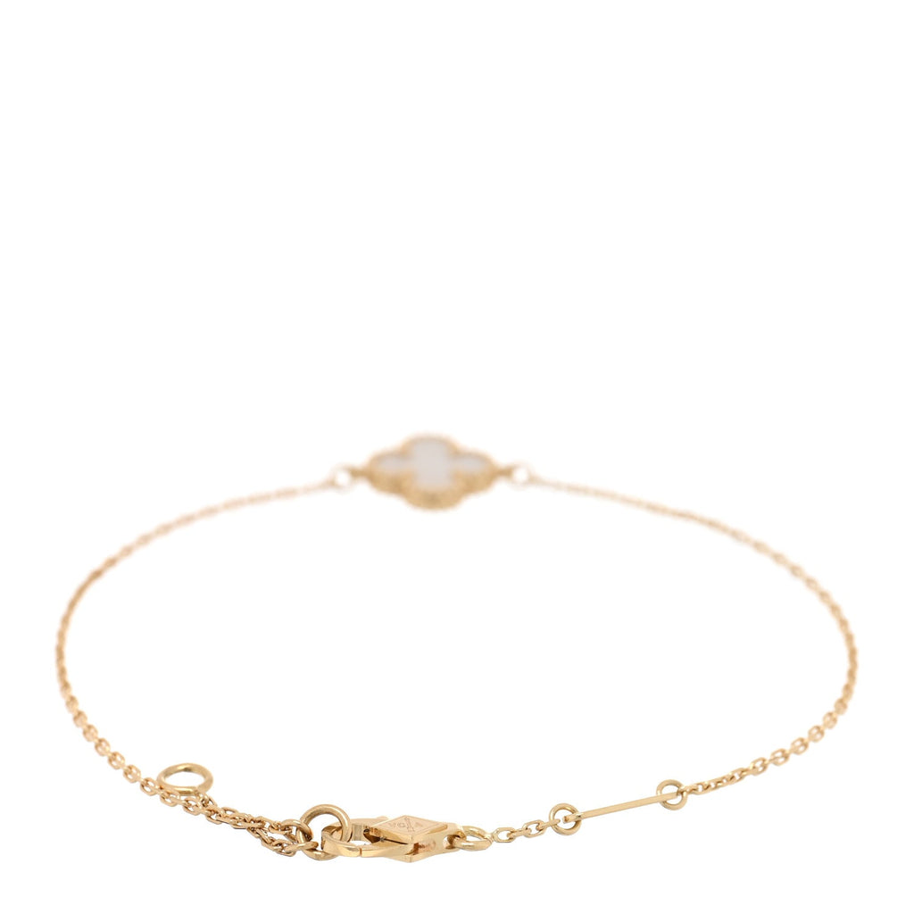 18K Yellow Gold Mother of Pearl Sweet Alhambra Bracelet