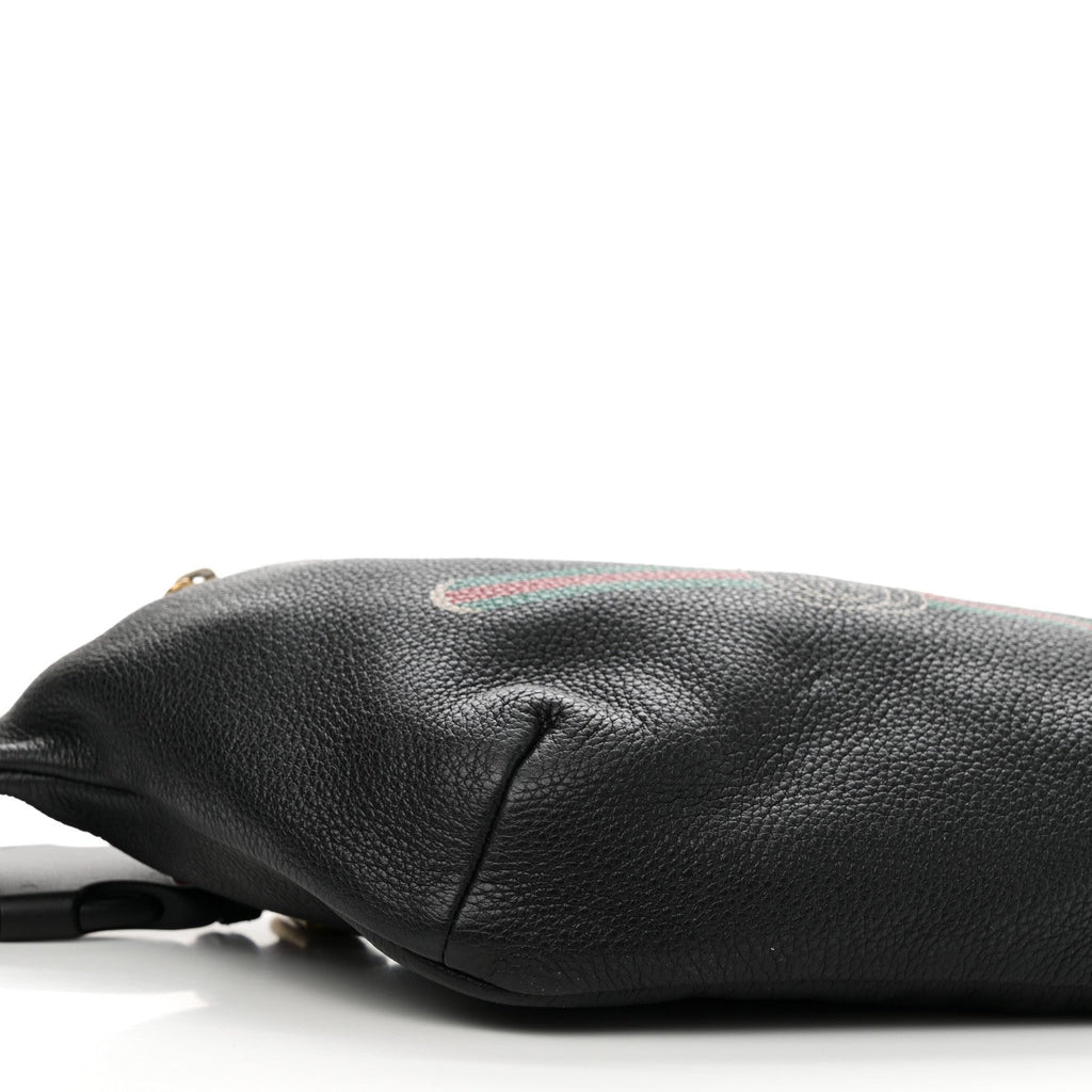 Grained Calfskin Logo Belt Bag Black