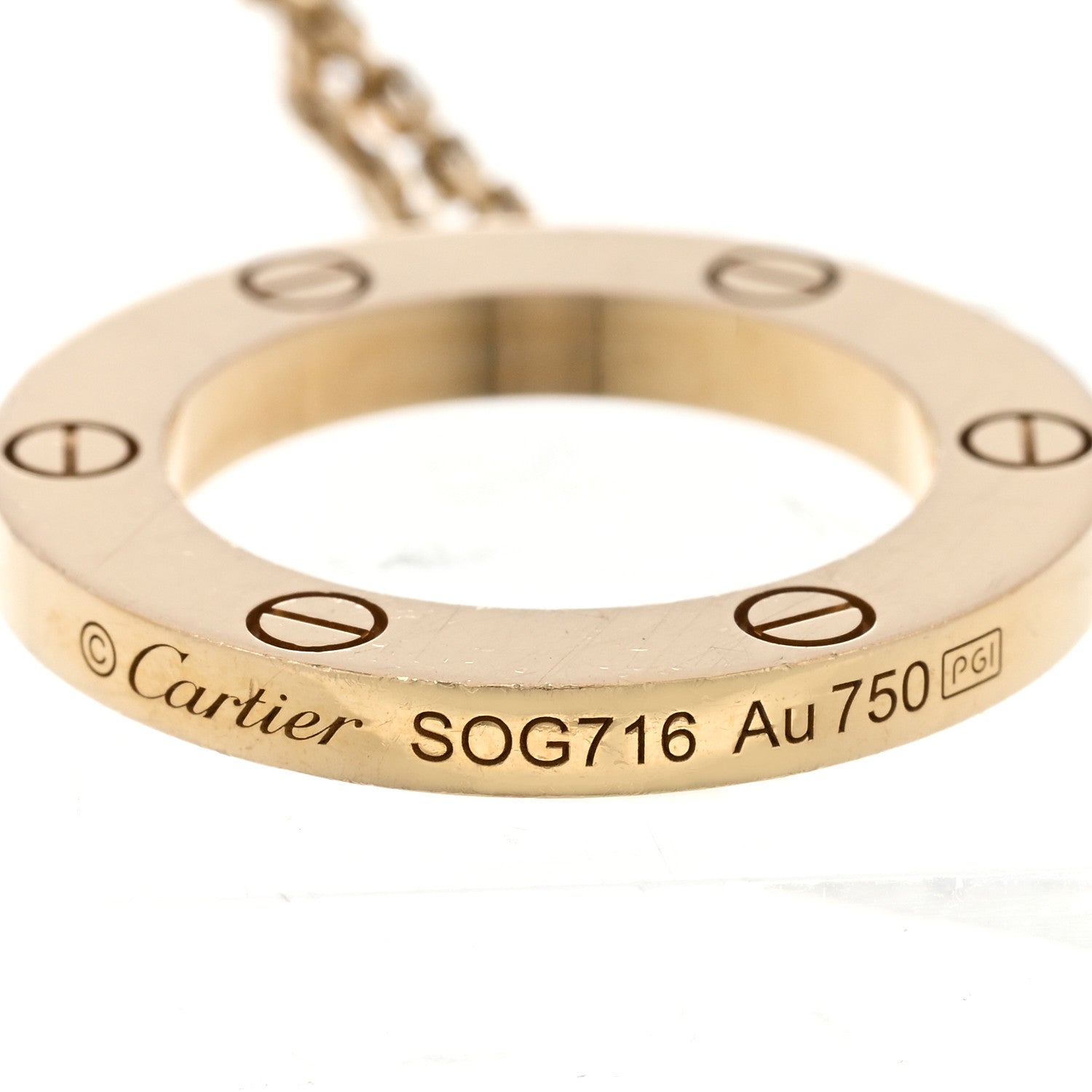 18K Yellow Gold LOVE Pendant Necklace