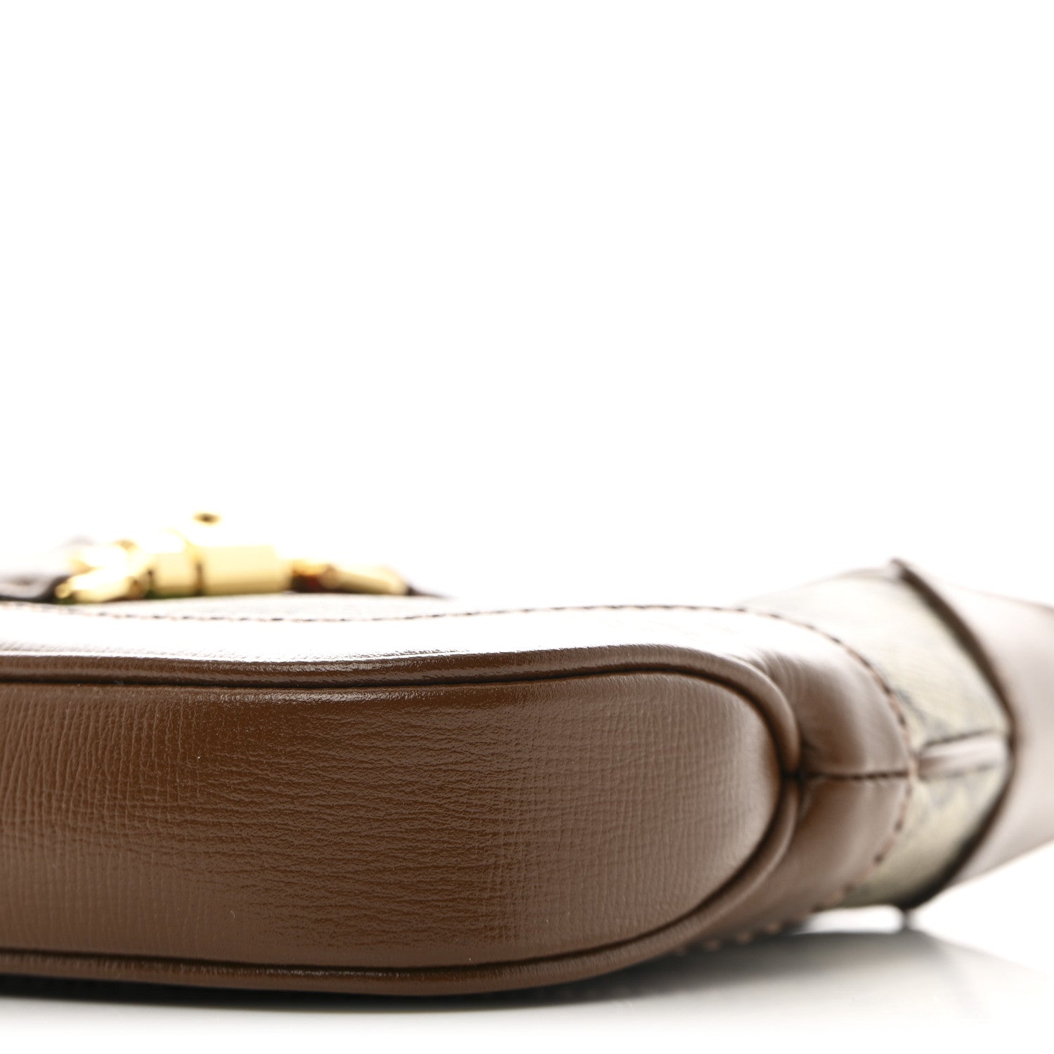 GG Supreme Monogram Azalea Calfskin Web Mini Jackie 1961 Hobo Beige Ebony Brown Sugar