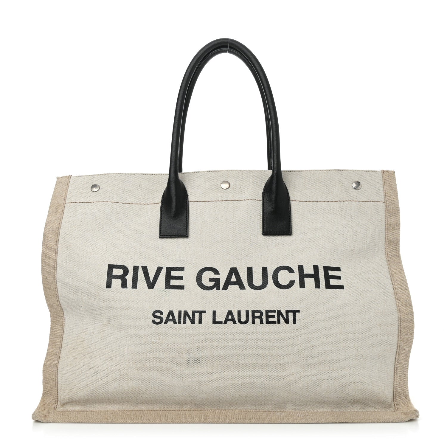 Linen Calfskin Rive Gauche Tote Optic White