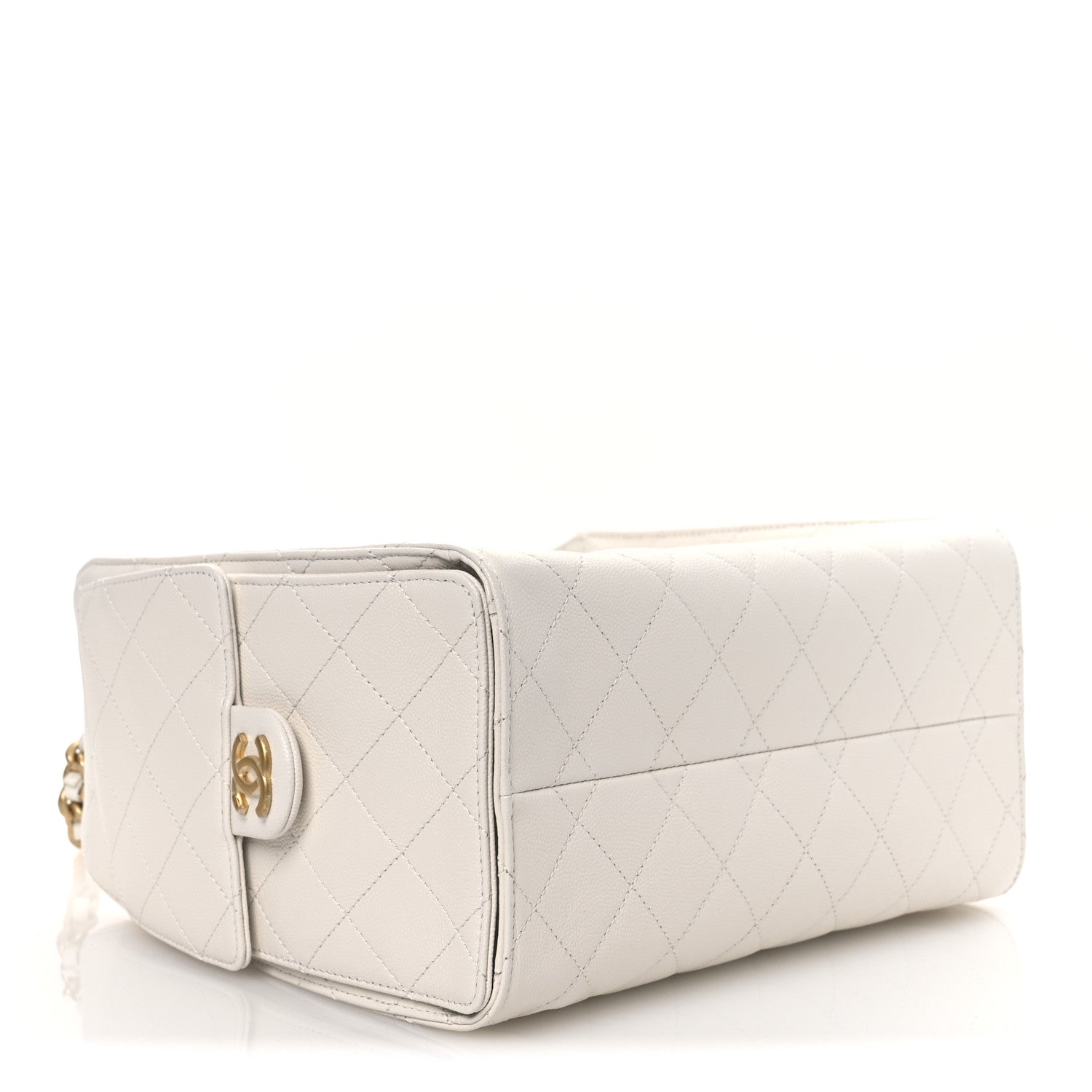 Caviar Quilted Small Chanel 25 Handbag White