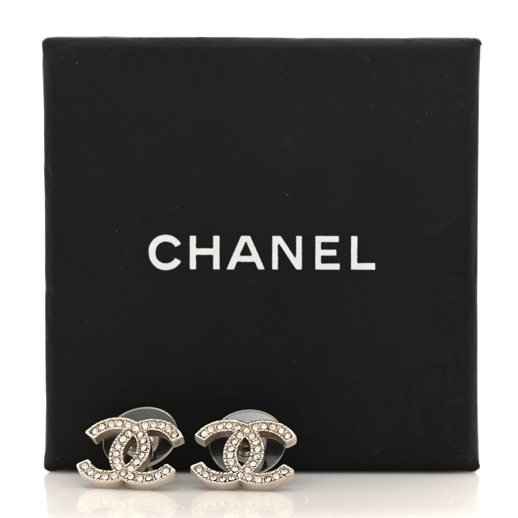 Crystal CC Earrings Silver