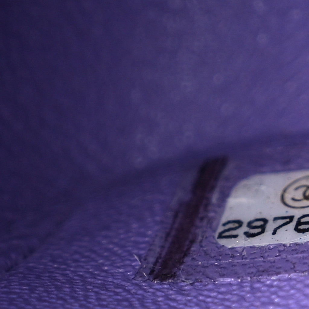 Caviar Quilted Small Double Flap Purple