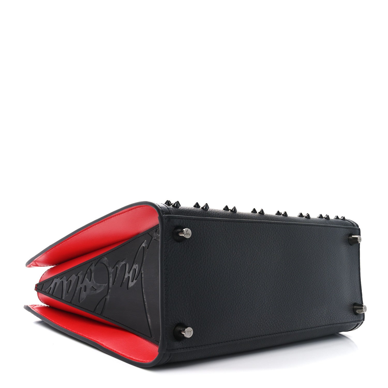 Calfskin Spikes Loubinthesky Medium Paloma Black
