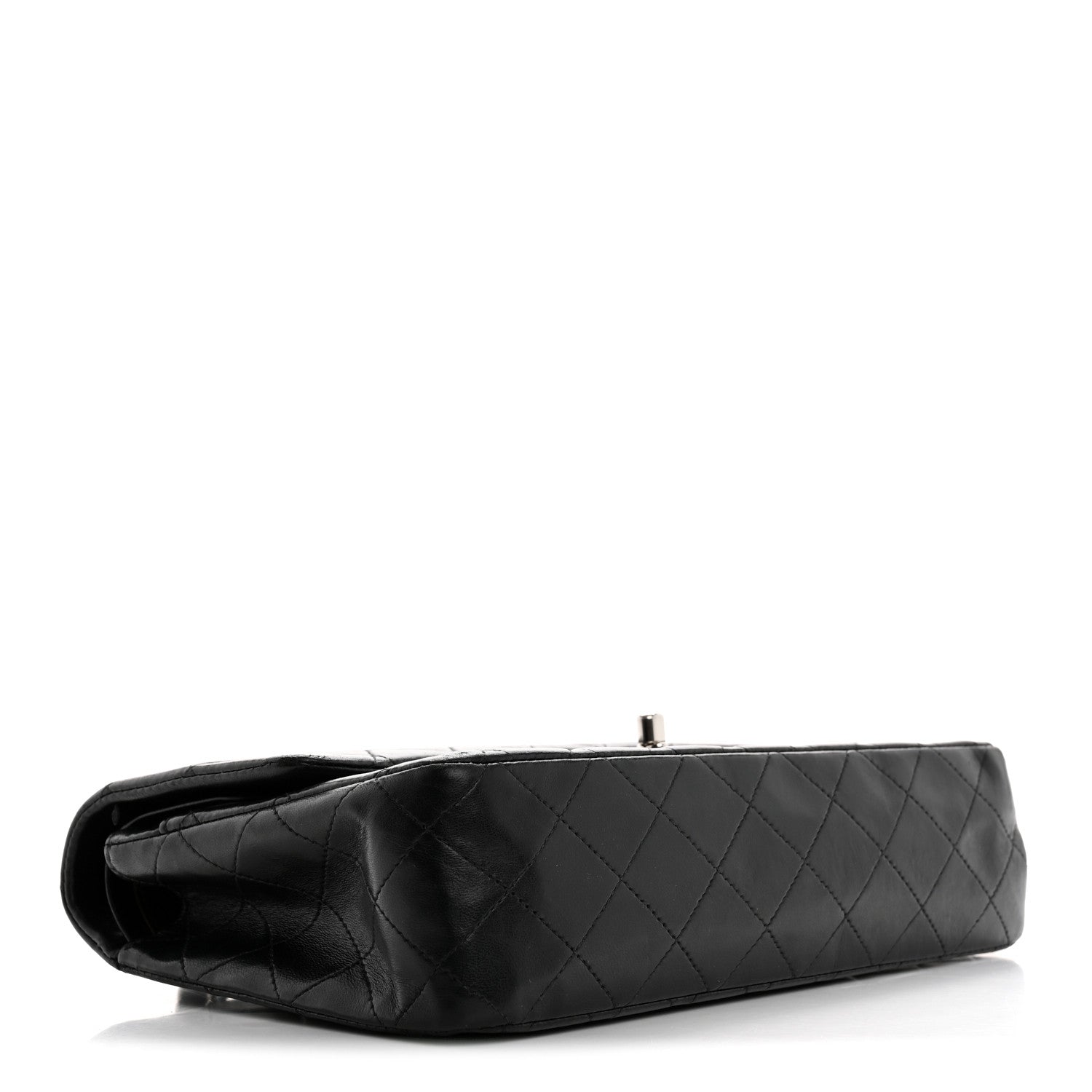 Lambskin Quilted Medium Double Flap Black