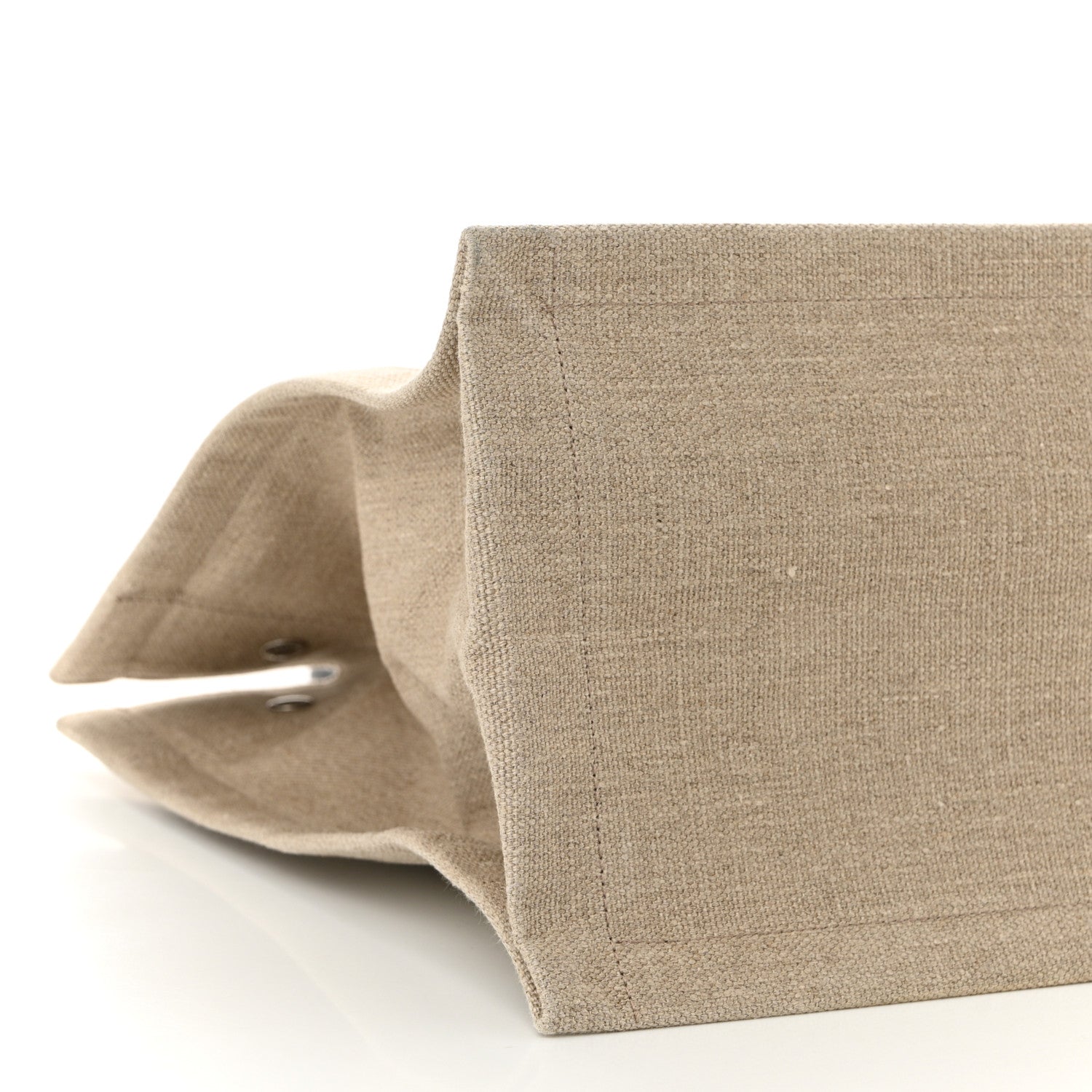 Linen Calfskin Small Rive Gauche Tote Greggio Natural