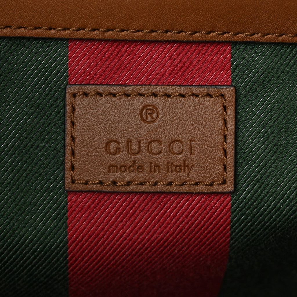 GG Supreme Monogram Emblem Maxi Tote Bag Beige Dark Brown