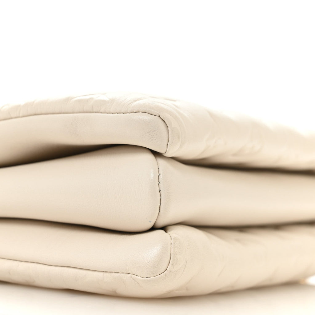 Lambskin Embossed Monogram Coussin PM Cream