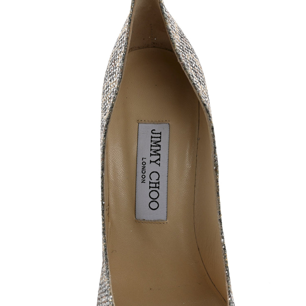 Coarse Glitter Fabric Aurora Leopard Print Abel Pumps 37 Champagne