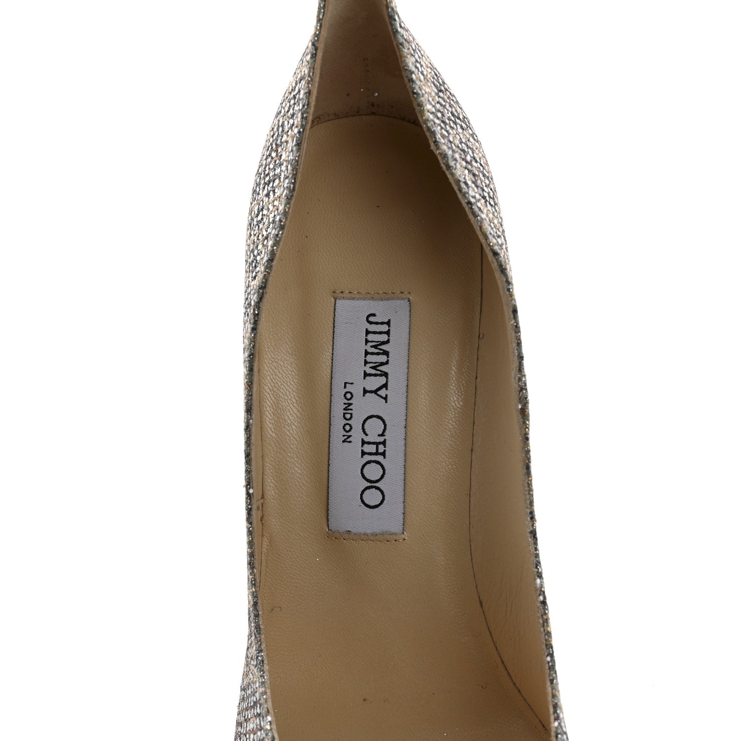 Coarse Glitter Fabric Aurora Leopard Print Abel Pumps 37 Champagne