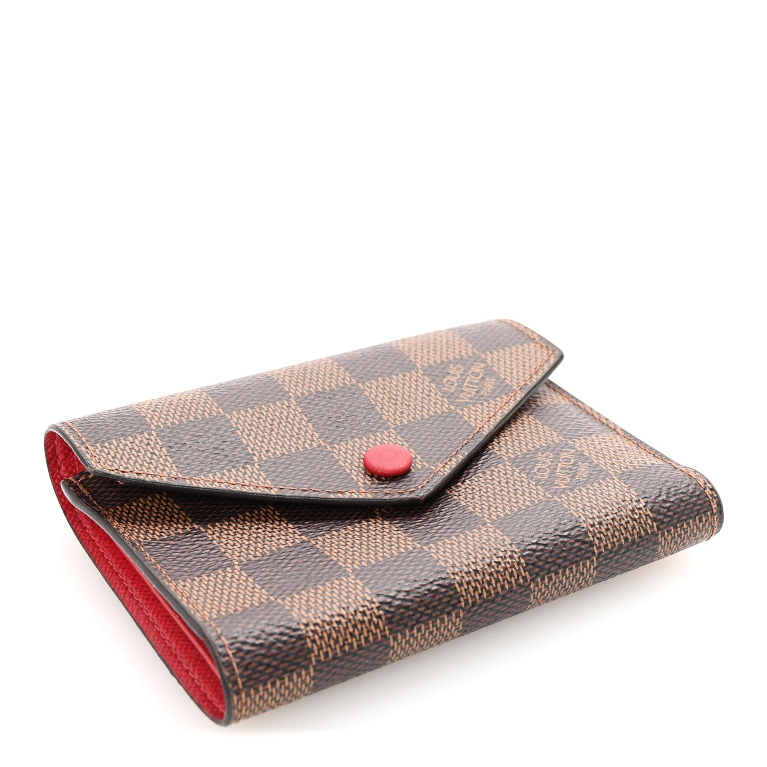 Damier Ebene Victorine Wallet Red