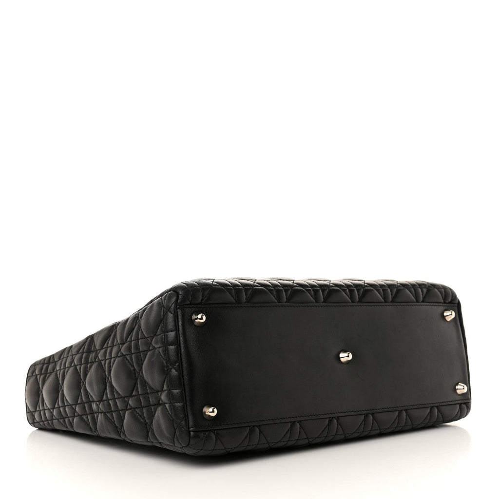 Lambskin Cannage Large Lady Dior Black
