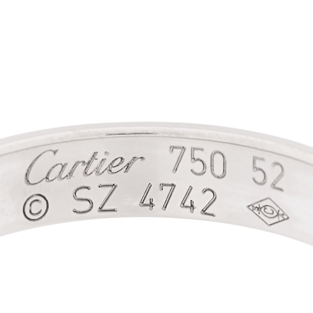 18K White Gold 3.5mm LOVE Wedding Band Ring 52 6