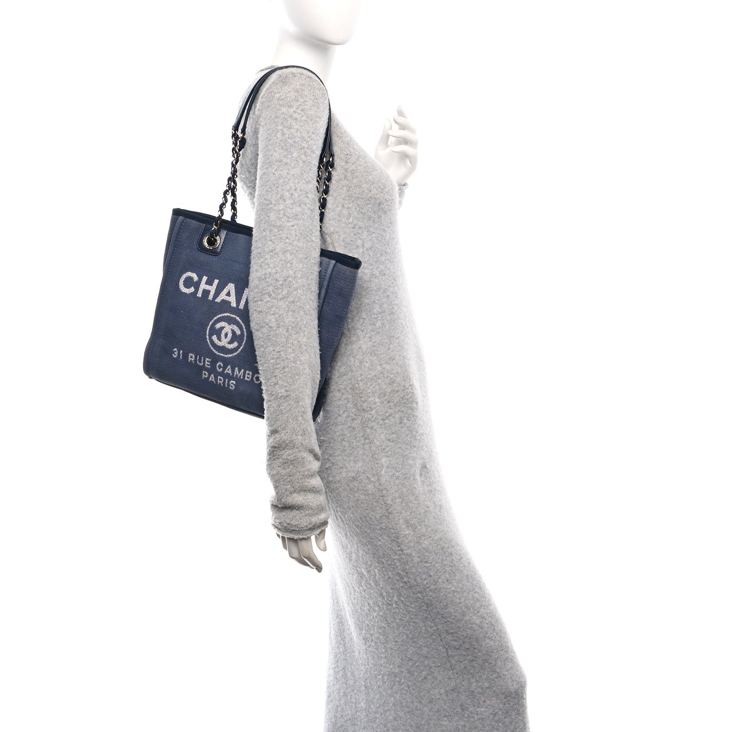 Canvas Mini Deauville Tote Blue