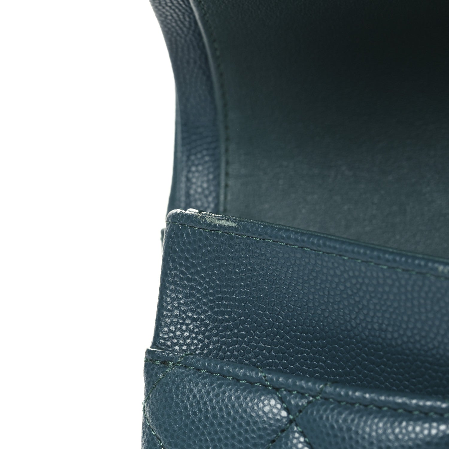 Caviar Quilted Medium Double Flap Turquoise