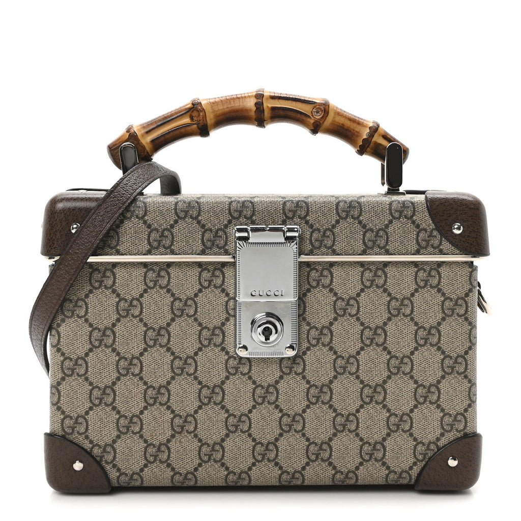 GG Supreme Monogram Globe-Trotter Beauty Case Brown