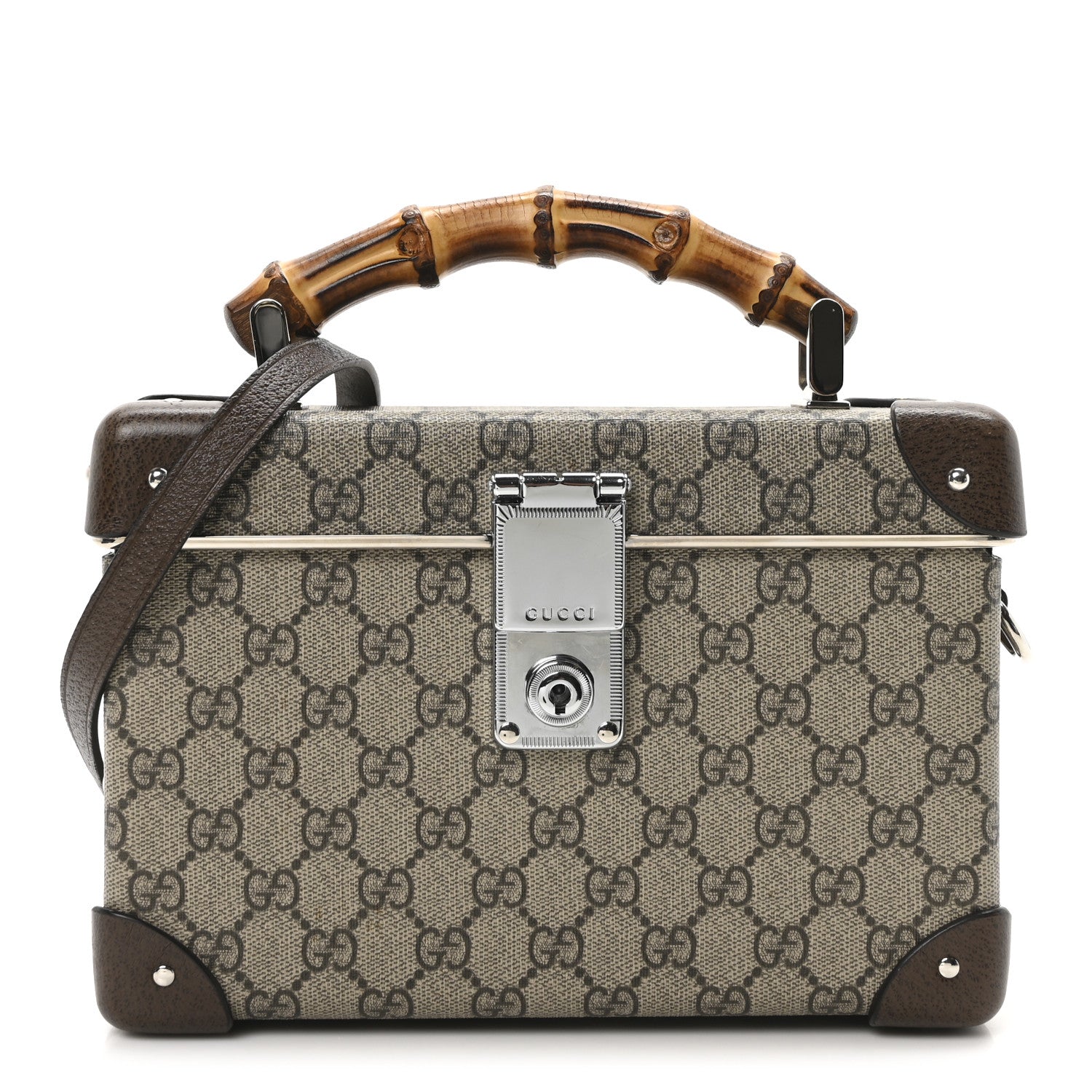 GG Supreme Monogram Globe-Trotter Beauty Case Brown