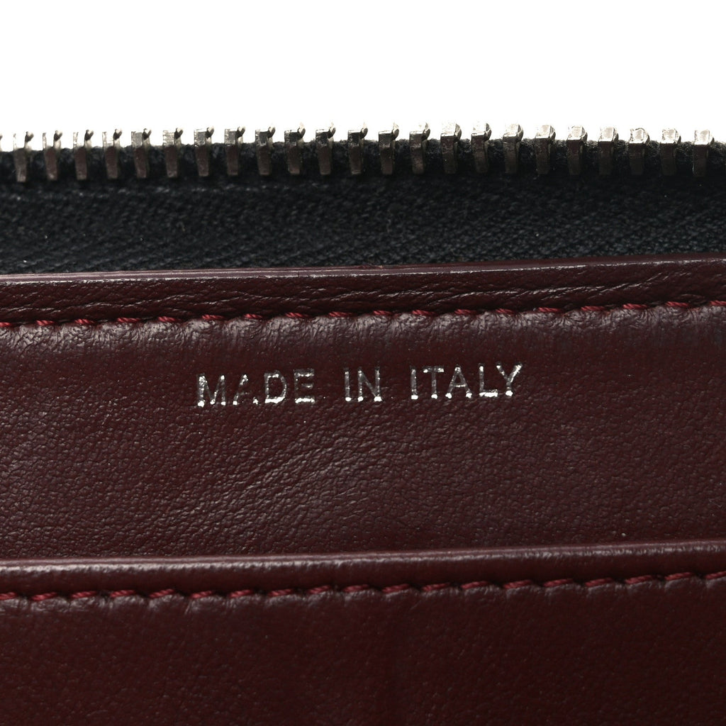 Lambskin Quilted Large Gusset Zip Around Wallet Black