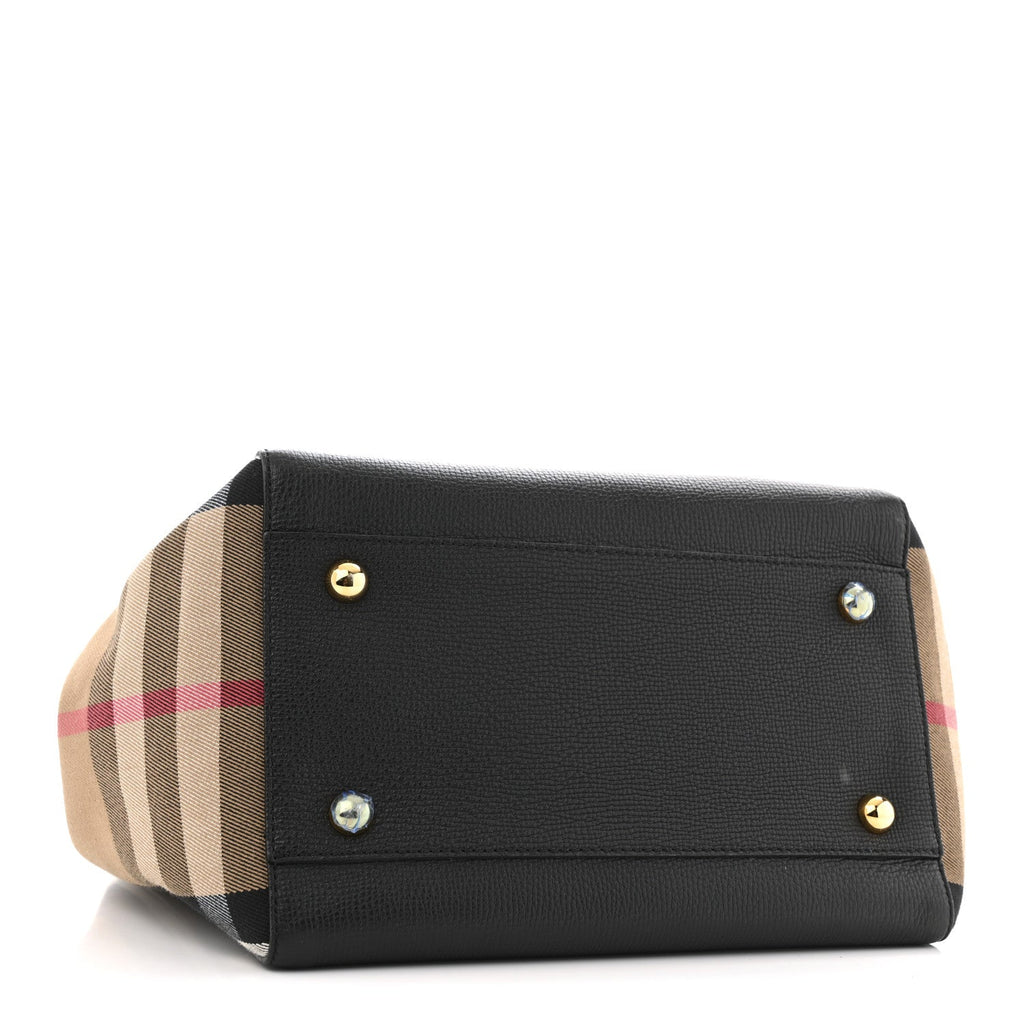 Grainy Calfskin House Check Small Canterbury Black