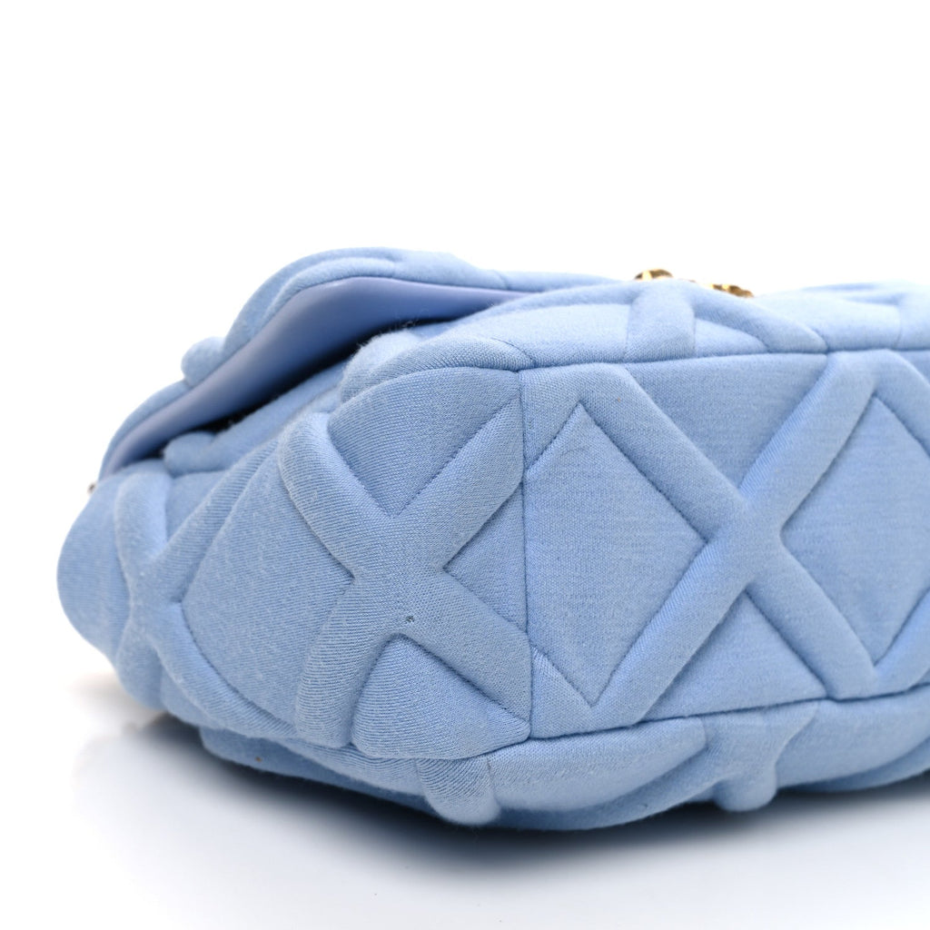 Jersey Lambskin Quilted Medium Chanel 19 Flap Light Blue