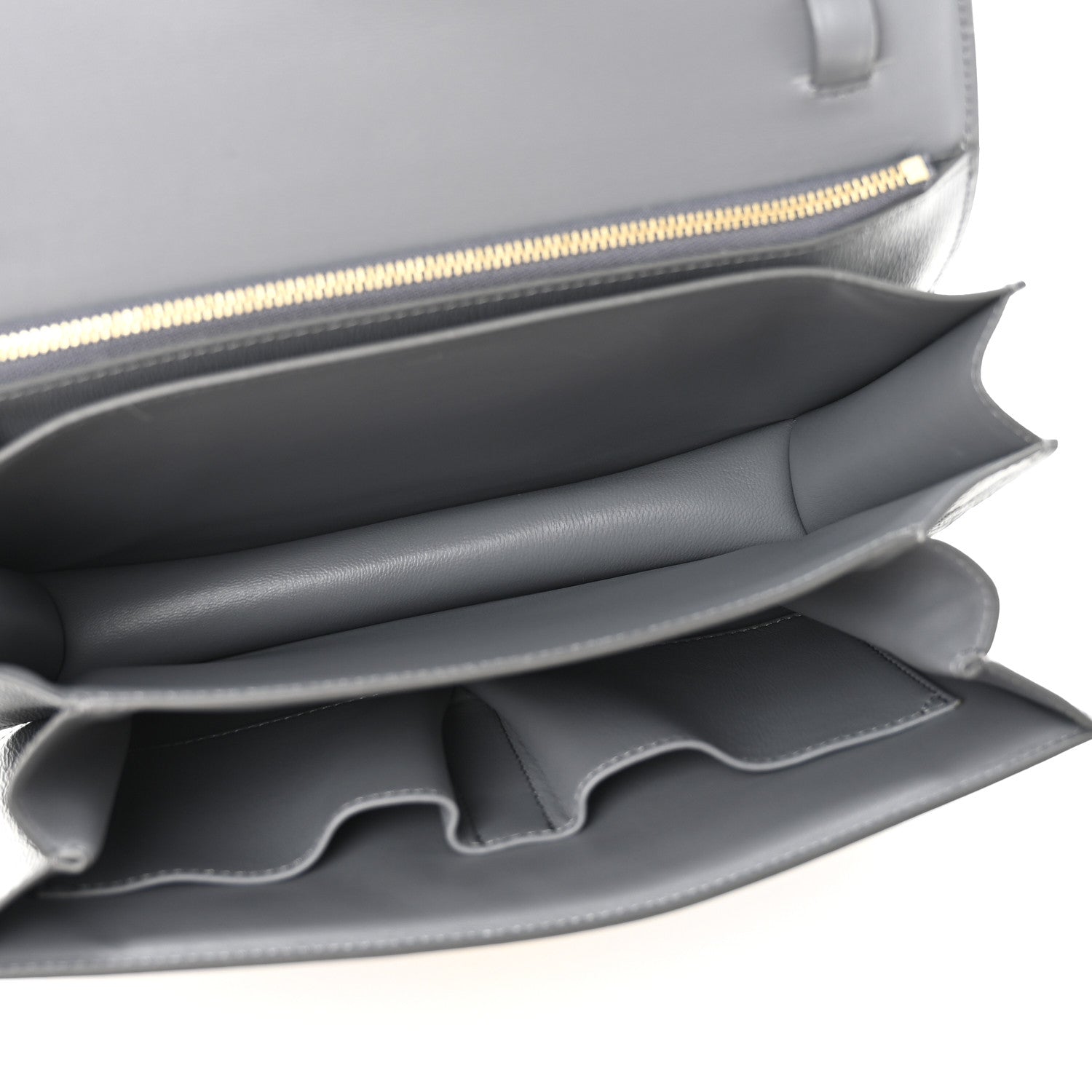 Liege Calfskin Medium Classic Box Flap Bag Grey