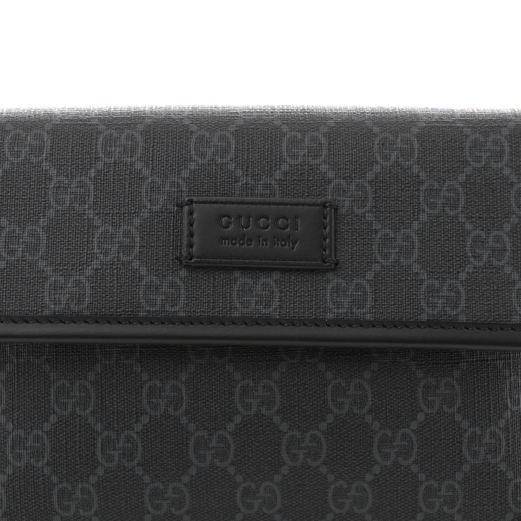 GG Supreme Monogram Web Slim Belt Bag Black Grey