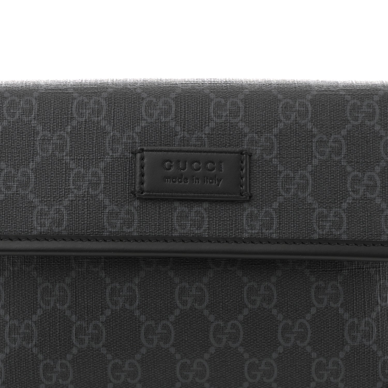 GG Supreme Monogram Web Slim Belt Bag Black Grey